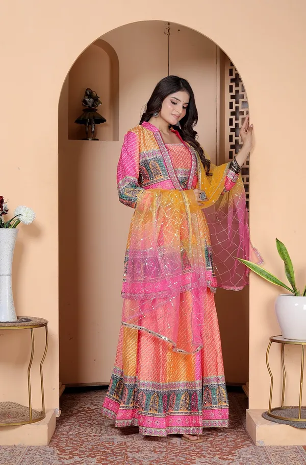 Multicolor_Silk_Embroidered_Kurti_Palazzo_Set_With_Dupatta_For_Women_And_Girls
