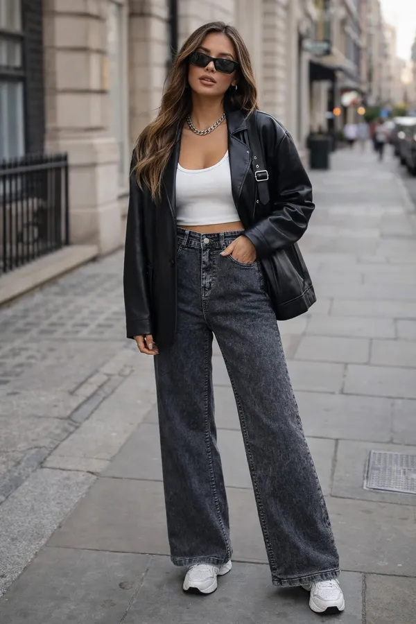 Charcoal_Denim_High_Rise_Wide_Leg_Jeans_For_Women_And_Girls