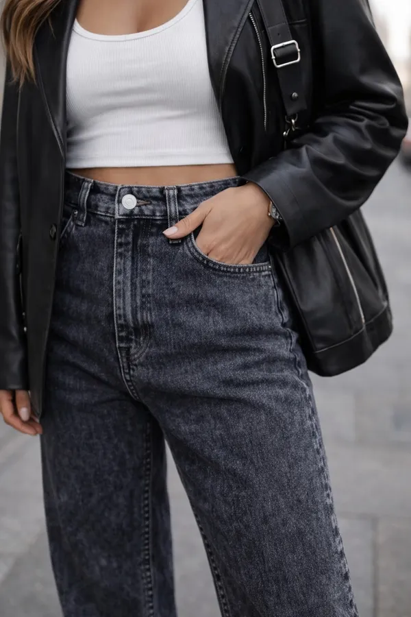 Charcoal_Denim_High_Rise_Wide_Leg_Jeans_For_Women_And_Girls