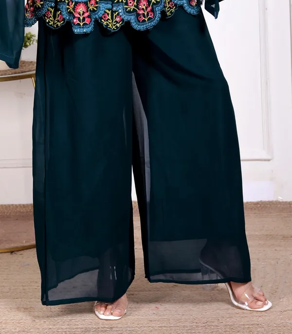 Blue_Silk_Embroidered_Kurti_Palazzo_Set_With_Dupatta_For_Women_And_Girls