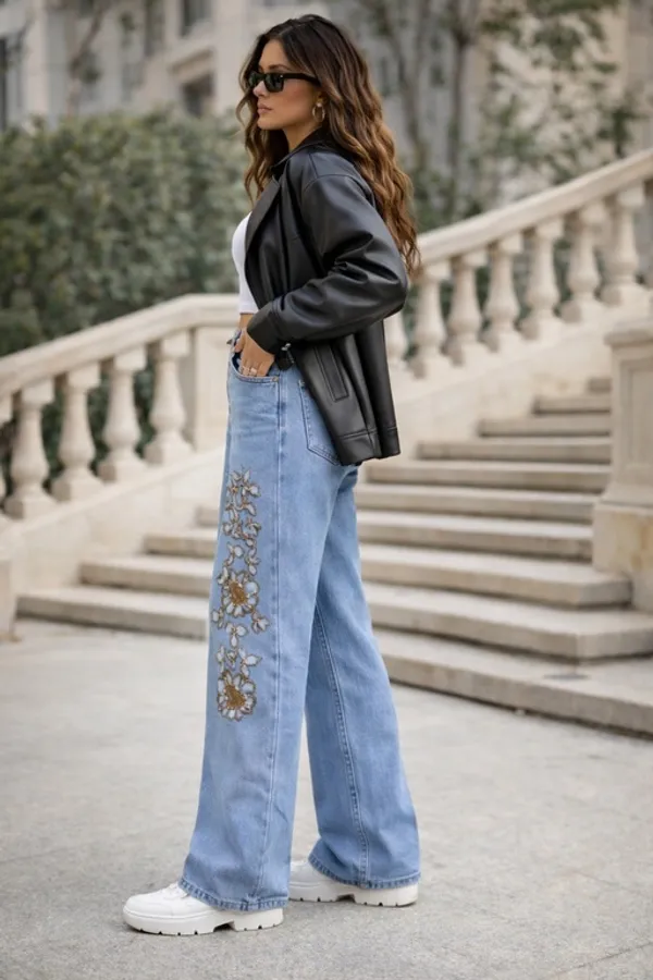 Light_Blue_Denim_High_Rise_Wide_Leg_Jeans_For_Women_And_Girls
