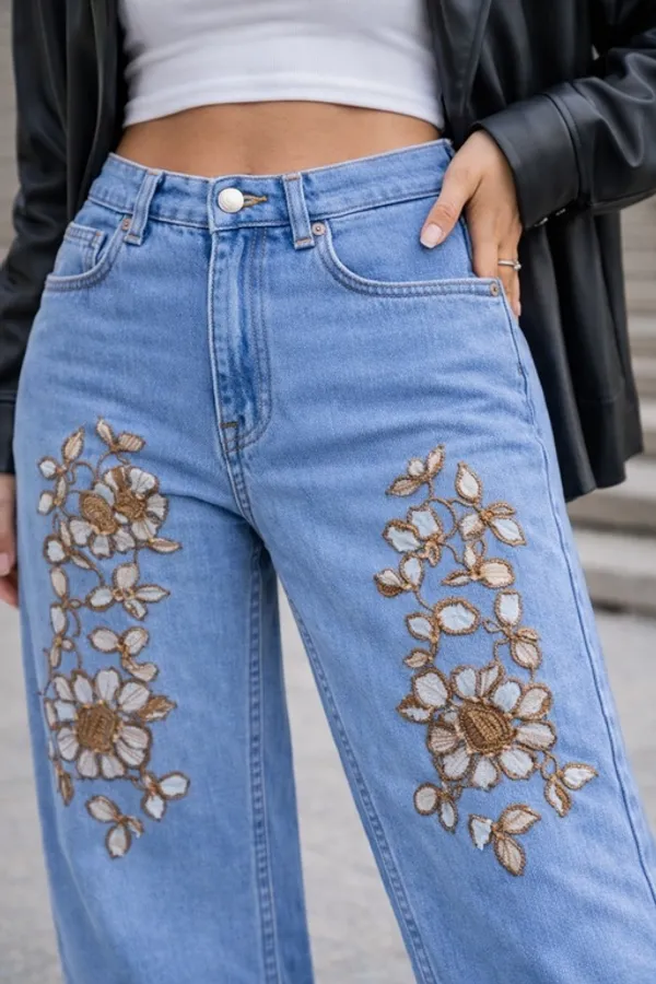 Light_Blue_Denim_High_Rise_Wide_Leg_Jeans_For_Women_And_Girls