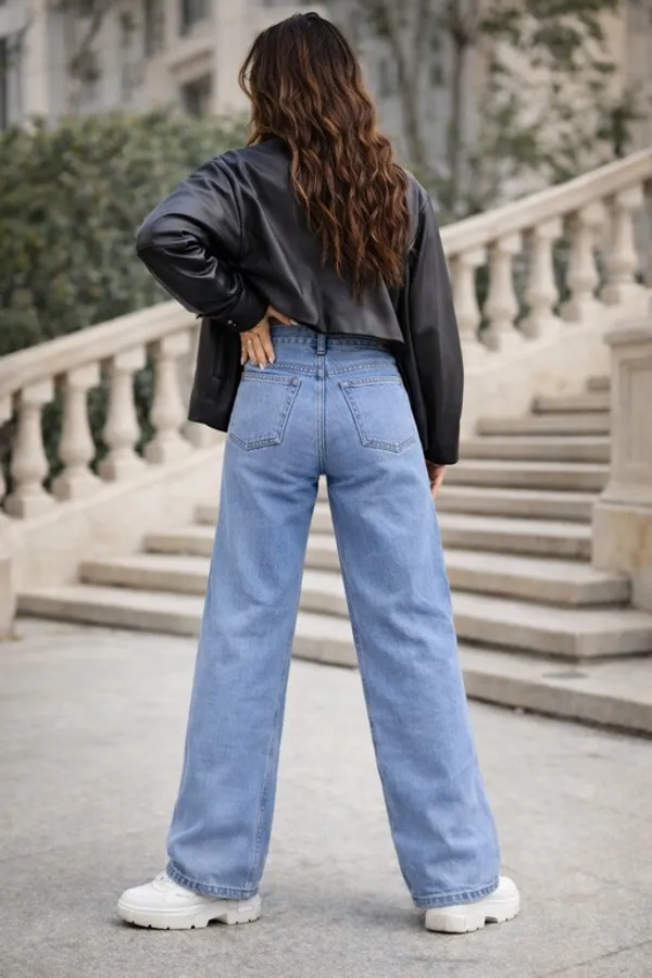 Light_Blue_Denim_High_Rise_Wide_Leg_Jeans_For_Women_And_Girls