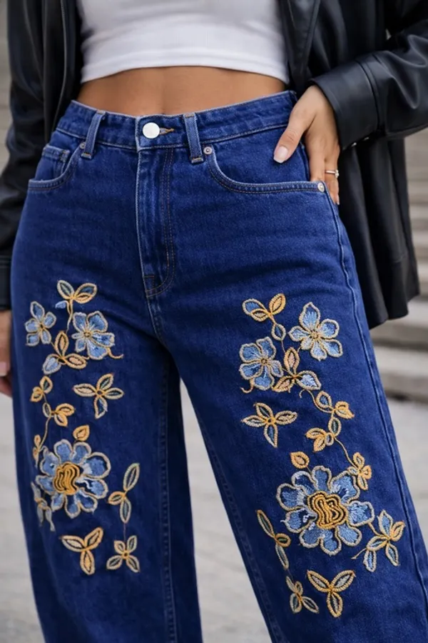 Dark_Blue_Denim_High_Rise_Wide_Leg_Jeans_For_Women_And_Girls