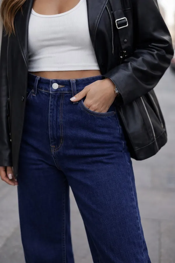 Dark_Blue_Denim_High_Rise_Wide_Leg_Jeans_For_Women_And_Girls