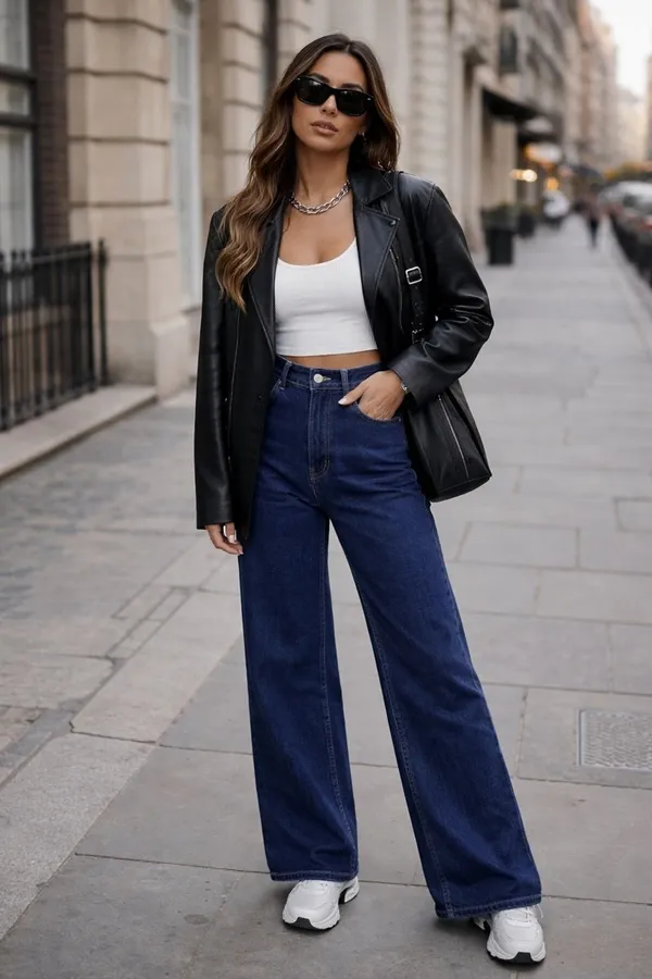Dark_Blue_Denim_High_Rise_Wide_Leg_Jeans_For_Women_And_Girls