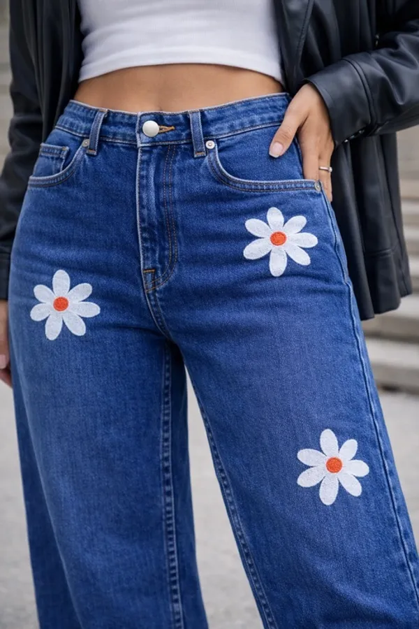 Dark_Blue_Denim_High_Rise_Wide_Leg_Jeans_For_Women_And_Girls