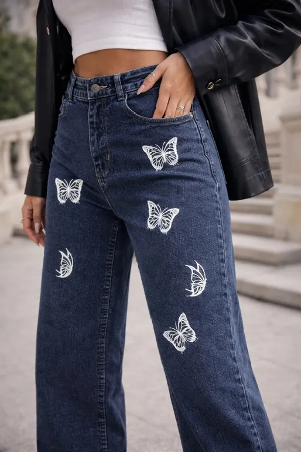 Charcoal_Denim_High_Rise_Wide_Leg_Jeans_For_Women_And_Girls
