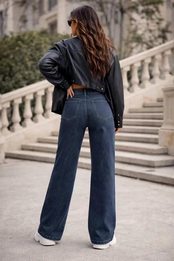 Charcoal_Denim_High_Rise_Wide_Leg_Jeans_For_Women_And_Girls