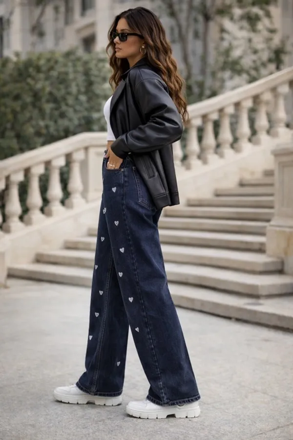 Dark_Blue_Denim_High_Rise_Wide_Leg_Jeans_For_Women_And_Girls