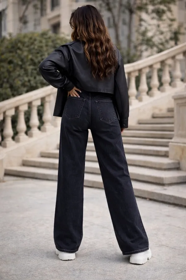 Black_Denim_High_Rise_Wide_Leg_Jeans_For_Women_And_Girls