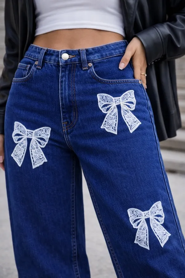 Dark_Blue_Denim_High_Rise_Wide_Leg_Jeans_For_Women_And_Girls