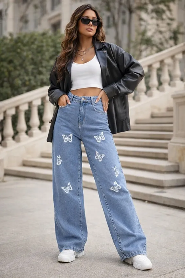 Light_Blue_Denim_High_Rise_Wide_Leg_Jeans_For_Women_And_Girls
