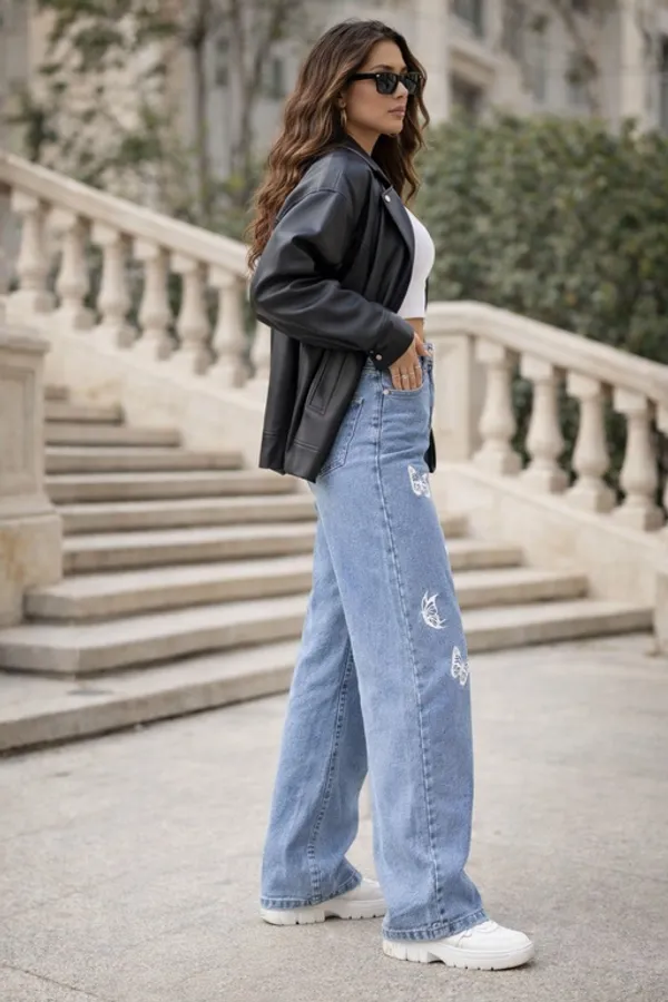 Light_Blue_Denim_High_Rise_Wide_Leg_Jeans_For_Women_And_Girls