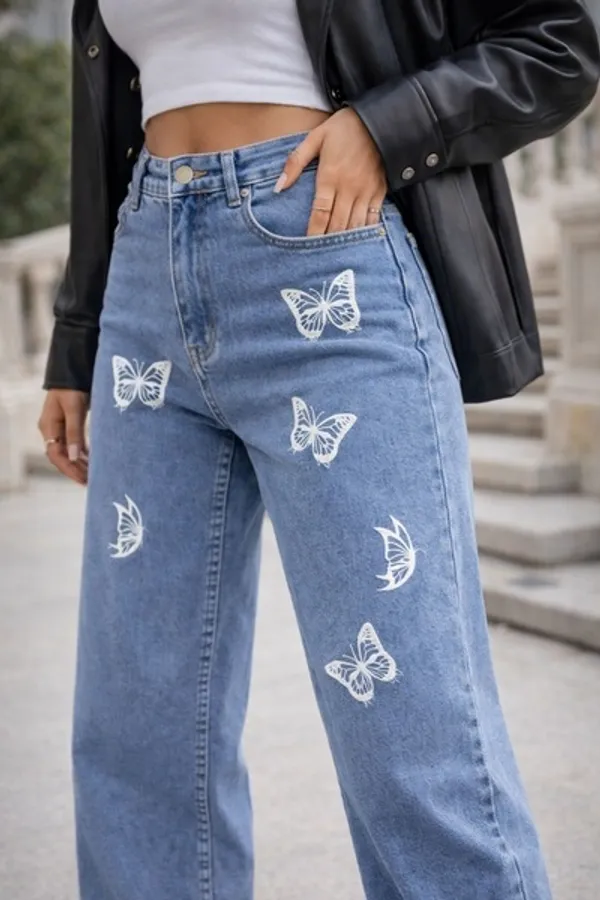 Light_Blue_Denim_High_Rise_Wide_Leg_Jeans_For_Women_And_Girls