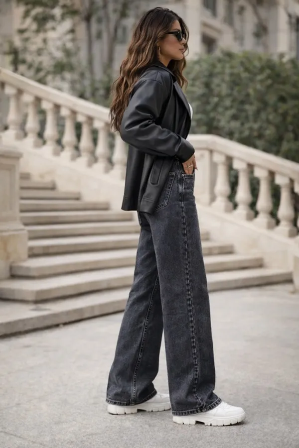 Charcoal_Black_Denim_High_Rise_Wide_Leg_Jeans_For_Women_And_Girls