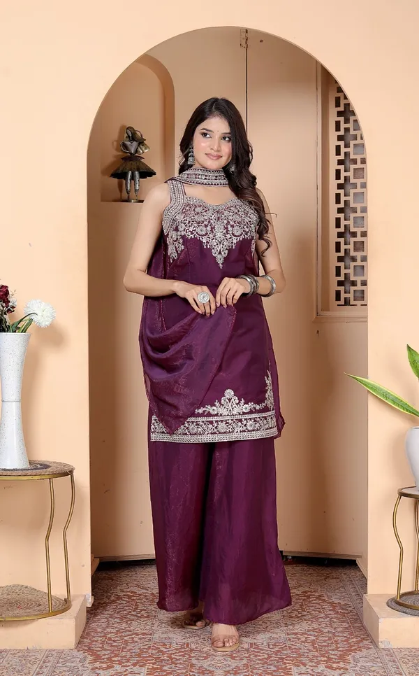 Purple_Georgette_Embroidered_Kurti_Palazzo_Set_With_Dupatta_For_Women_And_Girls
