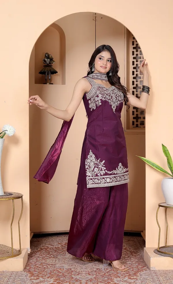 Purple_Georgette_Embroidered_Kurti_Palazzo_Set_With_Dupatta_For_Women_And_Girls