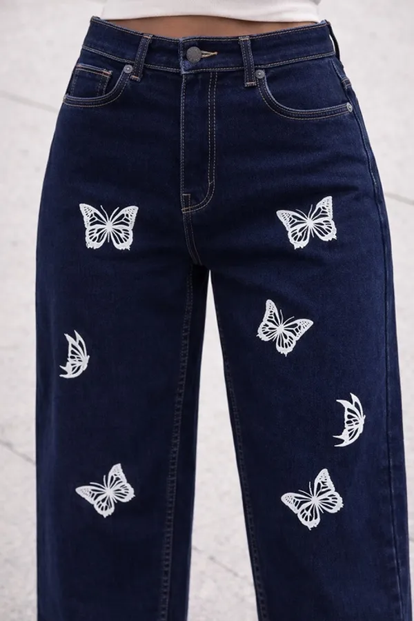 Dark_Blue_Denim_High_Rise_Wide_Leg_Jeans_For_Women_And_Girls