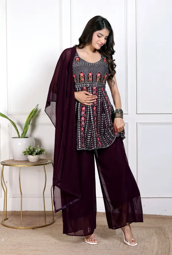 Purple_Silk_Embroidered_Kurti_Palazzo_Set_With_Dupatta_For_Women_And_Girls