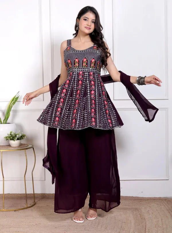 Purple_Silk_Embroidered_Kurti_Palazzo_Set_With_Dupatta_For_Women_And_Girls