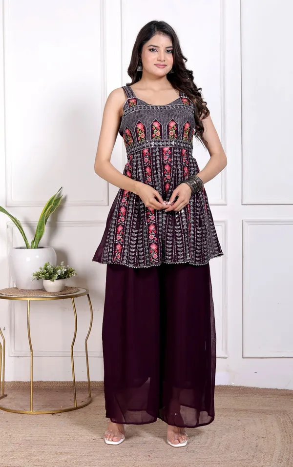 Purple_Silk_Embroidered_Kurti_Palazzo_Set_With_Dupatta_For_Women_And_Girls