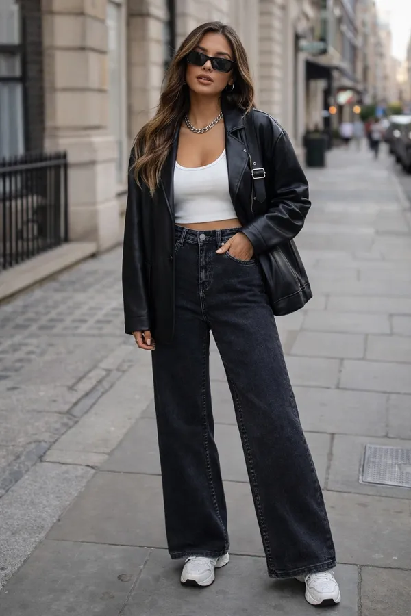 Black_Denim_High_Rise_Wide_Leg_Jeans_For_Women_And_Girls