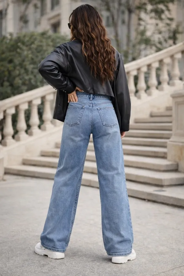 Light_Blue_Denim_High_Rise_Wide_Leg_Jeans_For_Women_And_Girls