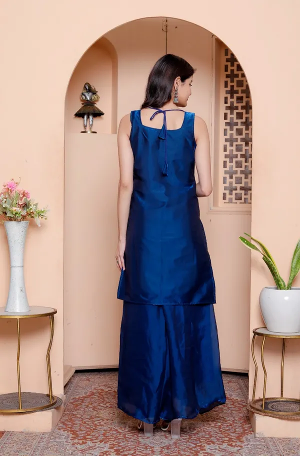 Navy_Blue_Silk_Embroidered_Kurti_Palazzo_Set_With_Dupatta_For_Women_And_Girls