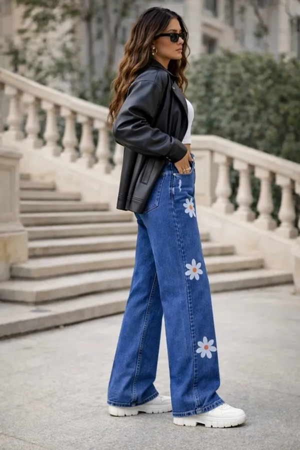 Light_Blue_Denim_High_Rise_Wide_Leg_Jeans_For_Women_And_Girls