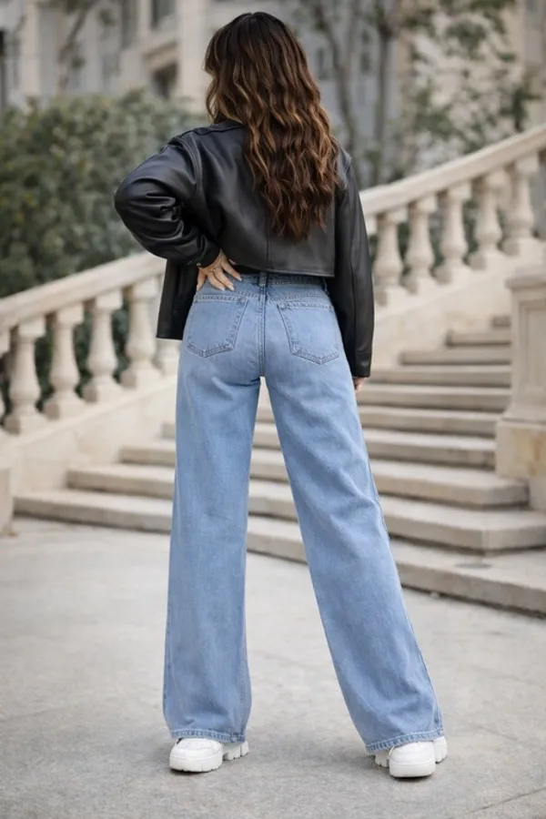 Light_Blue_Denim_High_Rise_Wide_Leg_Jeans_For_Women_And_Girls