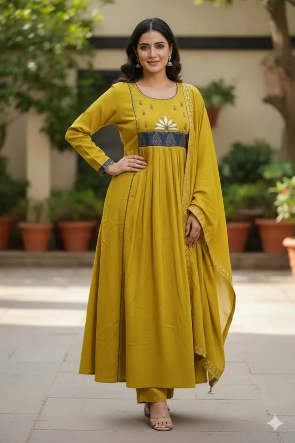 Mustard_Yellow_Embroidered_Anarkali_Kurta_Set_with_Dupatta