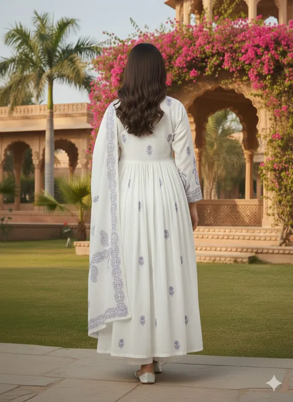Women's_Elegant_White_and_Lavender_Lucknowi_Chikankari_Anarkali_Kurta_Set_with_Dupatta