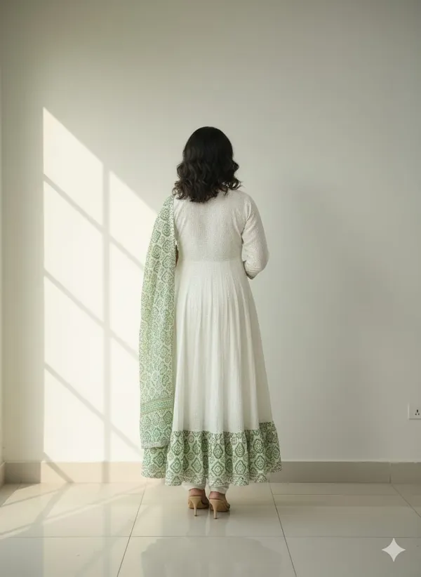 Women’s_Off-White_&_Sage_Green_Block_Printed_Cotton_Anarkali_Suit_Set_with_Dupatta