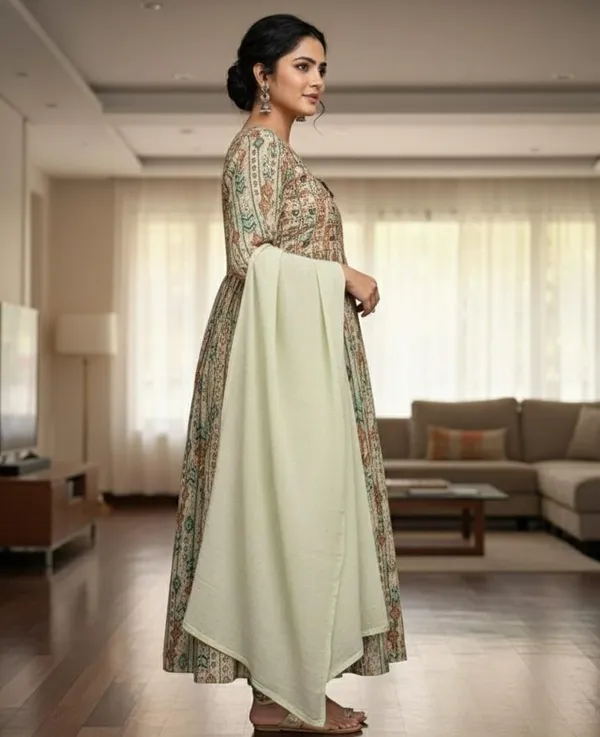 Women's_Olive_&_Earth-Tone_Geometric_Print_Anarkali_Suit_Set_with_Solid_Dupatta