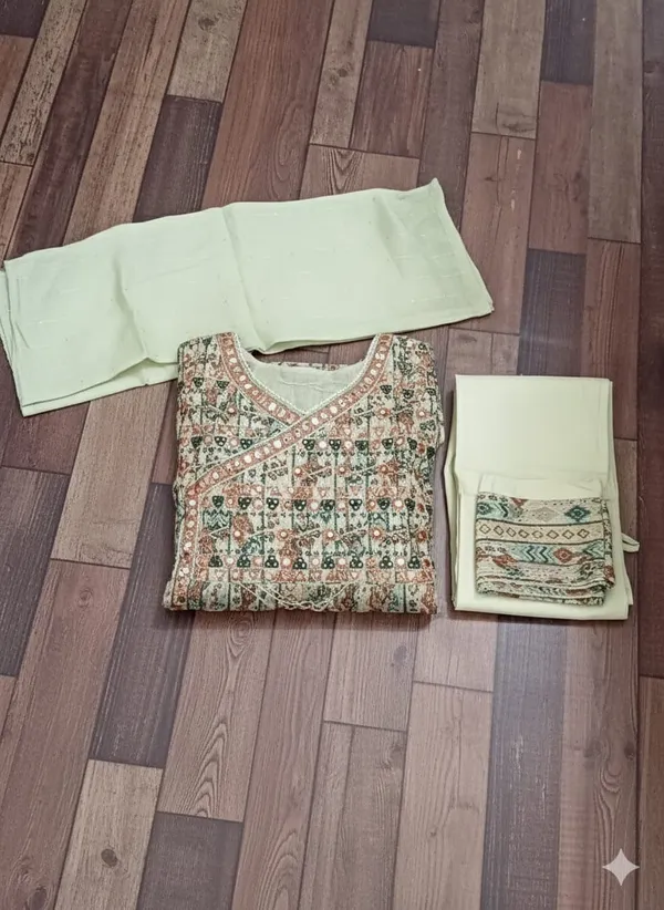 Women's_Olive_&_Earth-Tone_Geometric_Print_Anarkali_Suit_Set_with_Solid_Dupatta