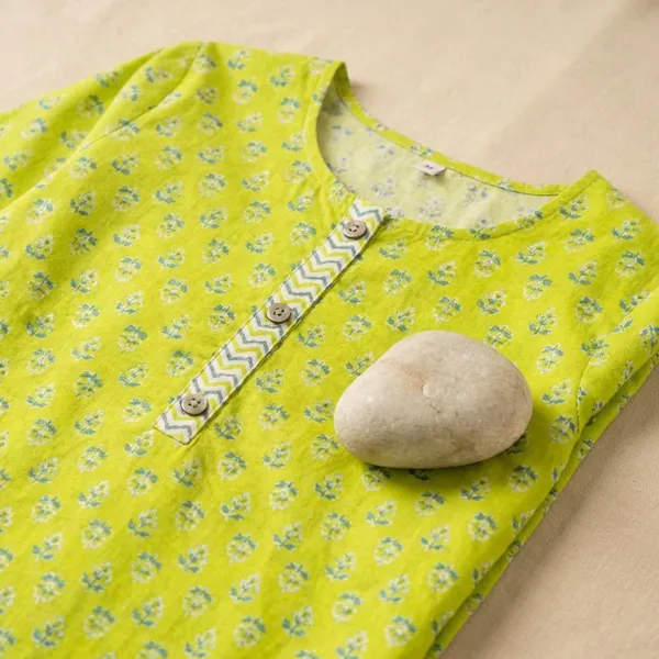 Green_Cotton_Stitched_Kurti_With_Bottomwear_For_Women