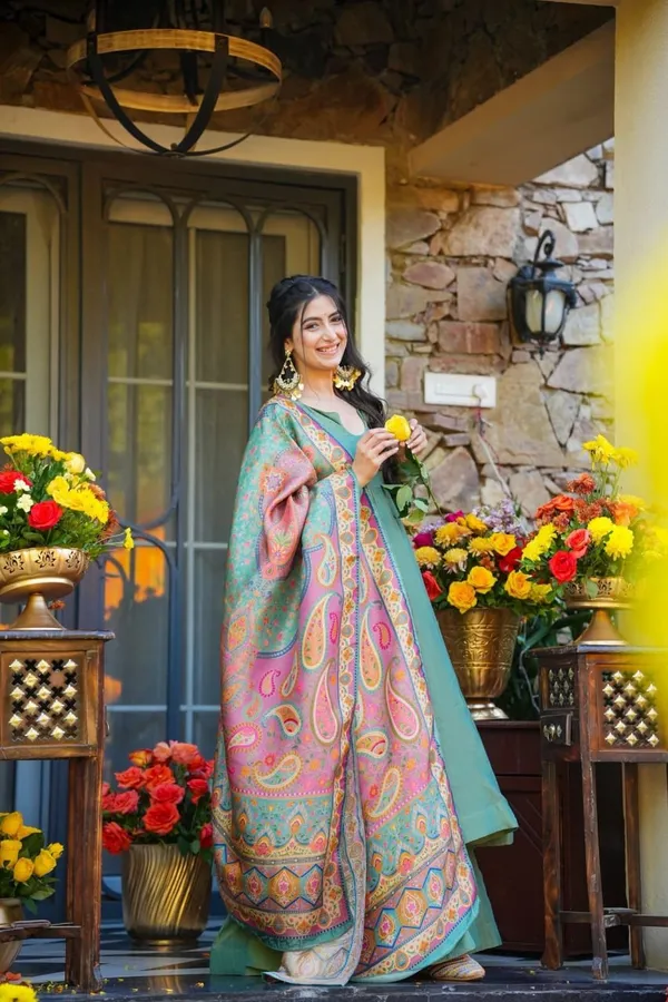 Green_Modal_Silk_Flowy_Anarkali_Kurti_Set_For_Women