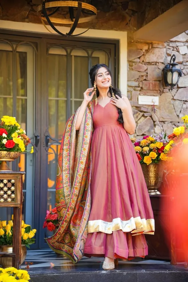Pink_Modal_Silk_Flowy_Anarkali_Kurti_Set_For_Women
