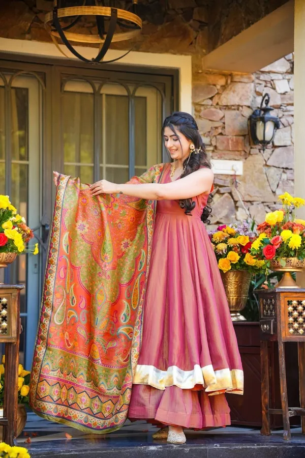 Pink_Modal_Silk_Flowy_Anarkali_Kurti_Set_For_Women