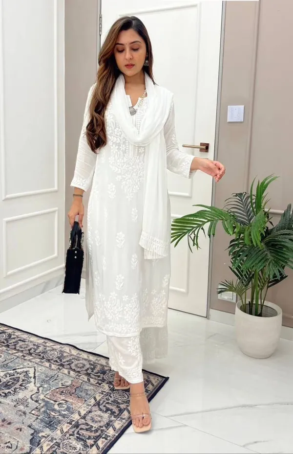 White_Modal_Silk_Straight_Embroidered_Kurti_Palazzo_Set_For_Women