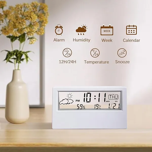 White_Digital_Transparent_Desk_Clock