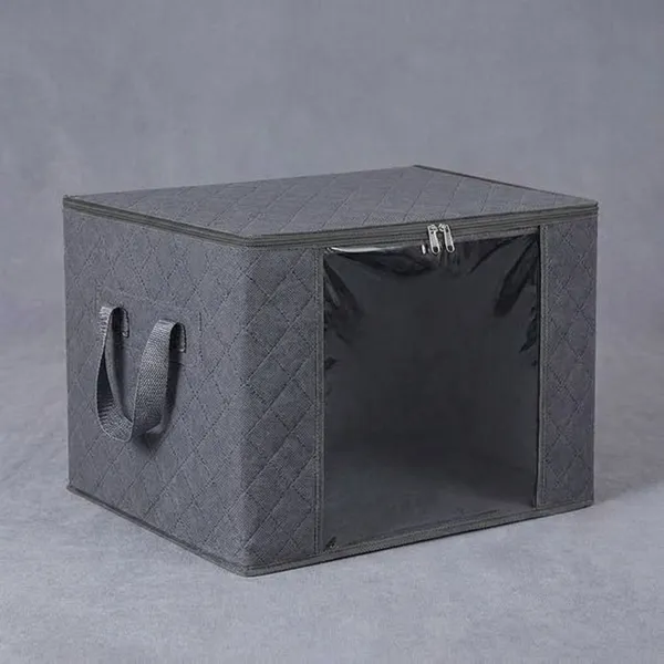 Black_Saree_And_Cloth_Storage_Bags_Non_Woven_Organizer_With_Transparent_Window_Set_Of_6