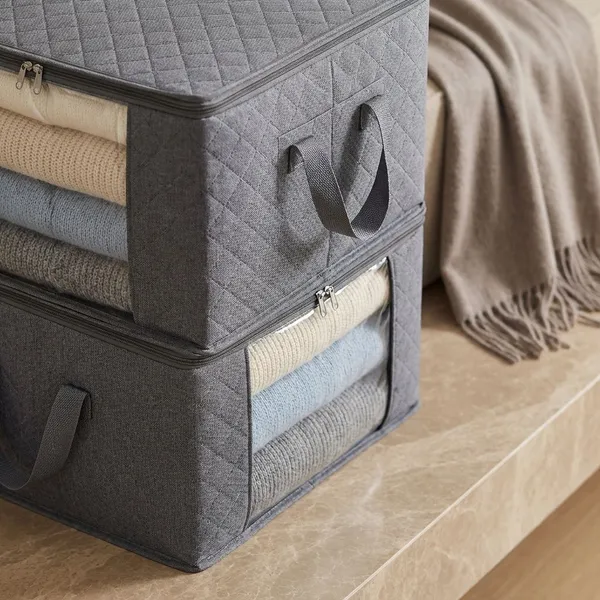 Black_Saree_And_Cloth_Storage_Bags_Non_Woven_Organizer_With_Transparent_Window_Set_Of_6