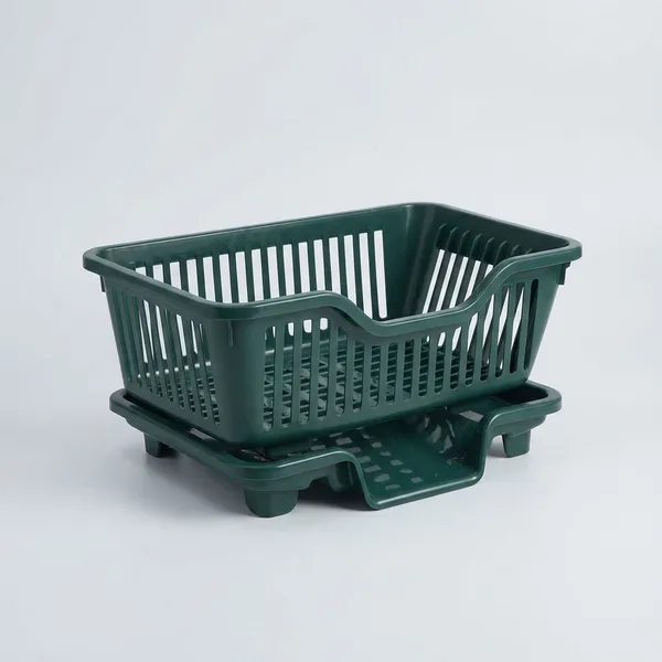 Green_Plastic_Kitchen_Dish_Drainer_Rack_With_Drying_Tray