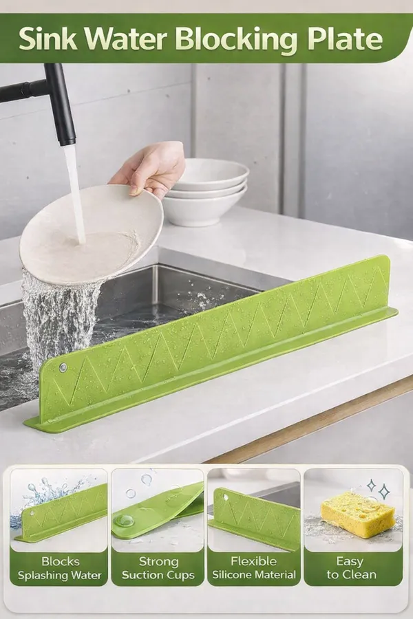 Green_Silicone_Sink_Splash_Guard_With_Strong_Suction_Cups_Water_Barrier_And_Anti_Splash_Flume_For_Kitchen_And_Bathroom