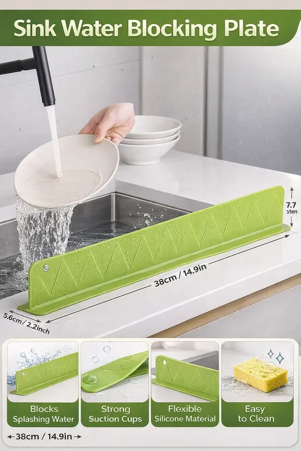 Green_Silicone_Sink_Splash_Guard_With_Strong_Suction_Cups_Water_Barrier_And_Anti_Splash_Flume_For_Kitchen_And_Bathroom
