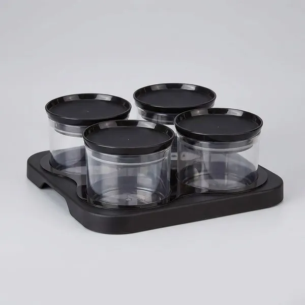 Black_4_Piece_Airtight_Plastic_Storage_Container_Set_With_Serving_Tray