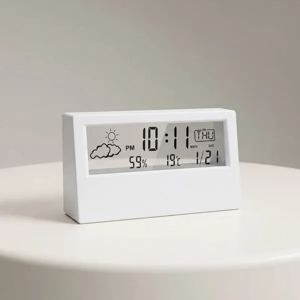 White_Digital_Transparent_Desk_Clock