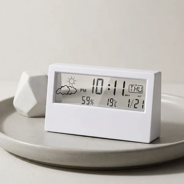 White_Digital_Transparent_Desk_Clock